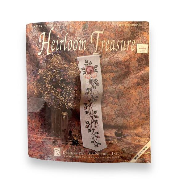 Vintage Heirloom Treasure Cross Stitch Kit #5226 Rose Bellpull Tapestry 5"x26.5" - Picture 6 of 6